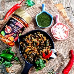 A picture of Achari Bhindi.
