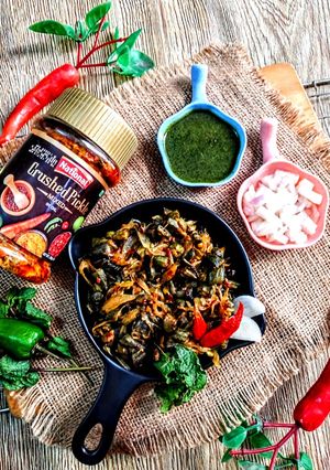 A picture of Achari Bhindi.