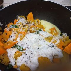 A picture of Steamed coconutty pumpkin curry.