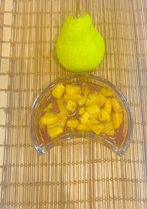 A picture of Nashpati Launji ~ Pear 🍐 Pickle😋.