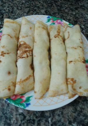 Una foto de Crepes rellenos de pollo