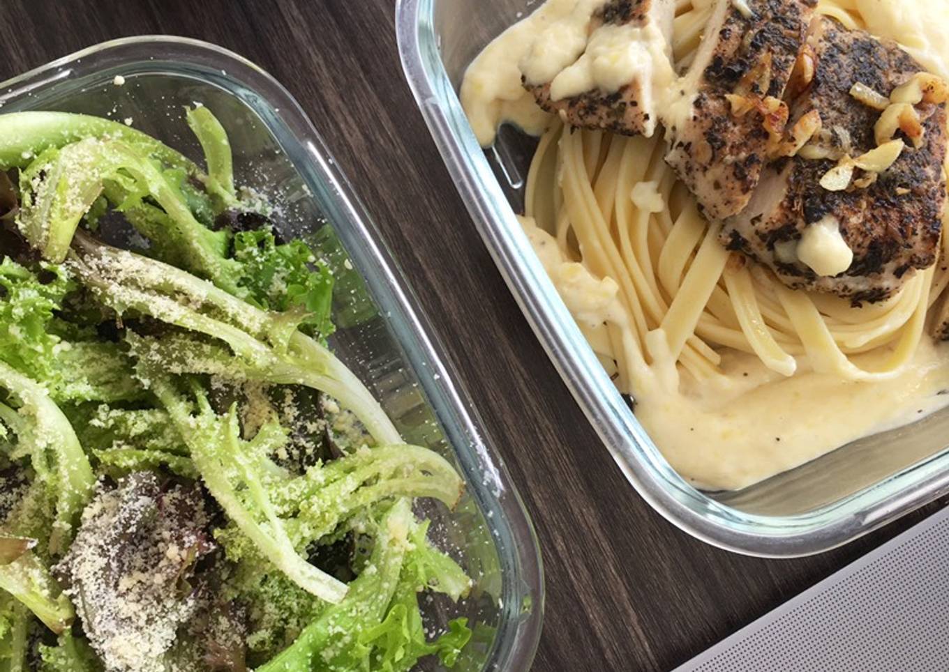 Alfredo salad and pasta chicken and basil?