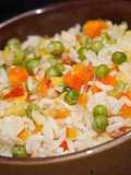 Arroz blanco a la jardinera