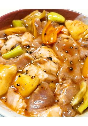 รูปของ 🥢(แจกสูตร)สูตรหมูหมักบาร์บีคิว🍢/หมูกะทะ จิ้มจุ่ม ชาบู