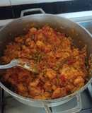 Arroz con camarones y achiote