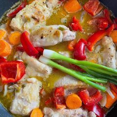 A picture of Spring Chicken Thighs One-Pot.