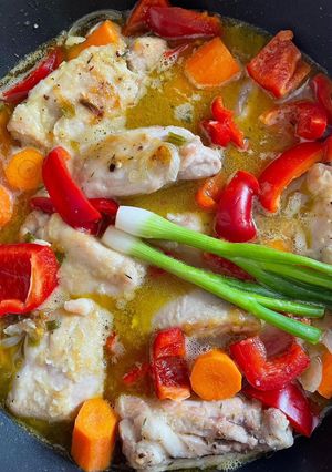 A picture of Spring Chicken Thighs One-Pot.