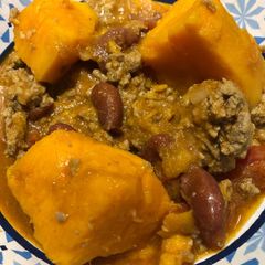 A picture of Sweet Potato 🍠 Turkey 🦃 Chili.