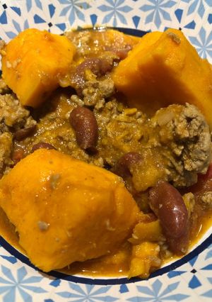 A picture of Sweet Potato 🍠 Turkey 🦃 Chili.
