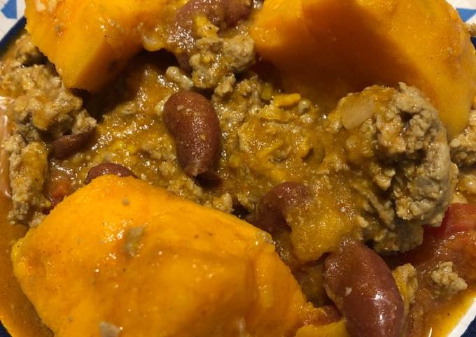 Recipe of Quick Sweet Potato 🍠 Turkey 🦃 Chili