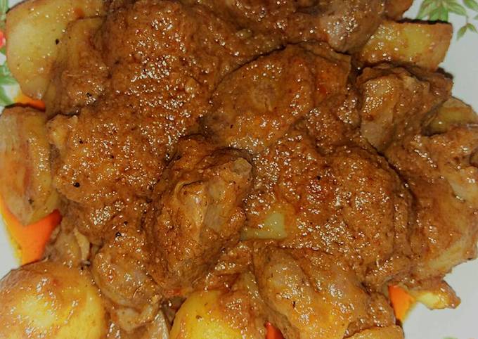 Cara Memasak Rendang kentang hati ampela Yang Mudah