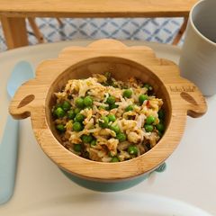 A picture of Pea-lover easy fried rice for little ones, and grown ups too!.