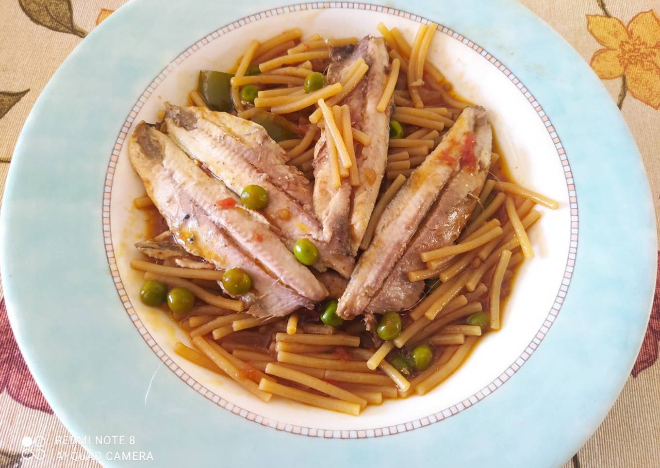 Fideos con boquerones un riquísimo plato