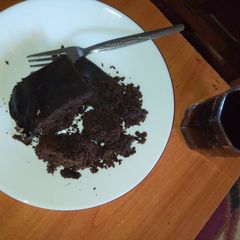 A picture of Eggless chocolate cake.