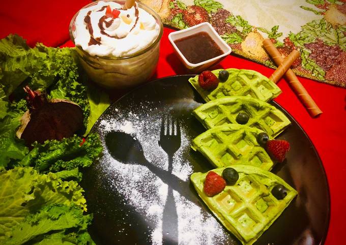 Recipe of Homemade #HCC #Post_5 #rainbow_week_6 #Dish_Name_Spinach_Waffle