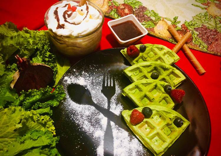 Step-by-Step Guide to Prepare Speedy #HCC #Post_5 #rainbow_week_6 #Dish_Name_Spinach_Waffle