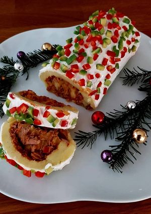 Una foto de Tronco navideño de papa