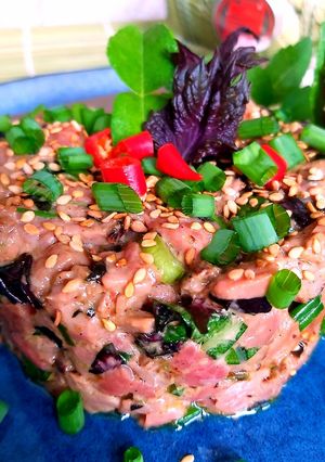 A picture of Thai-Style Beef Tartare, Lightly Seared.