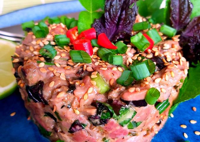 Tartare de bœuf façon thaï mi cru mi cuit de Kim Cooking Cookpad