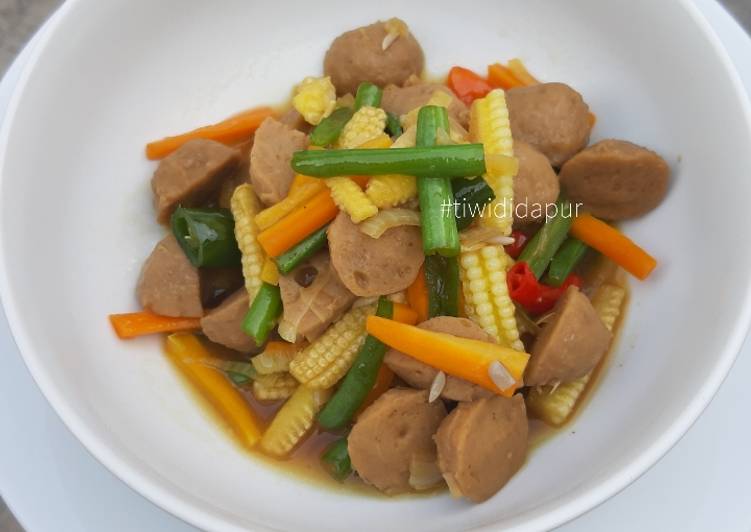 Resep Tumis bakso sayur, Enak Banget