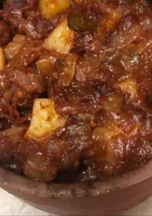 صورة لوصفة طاجن السجق بالبطاطس 😋