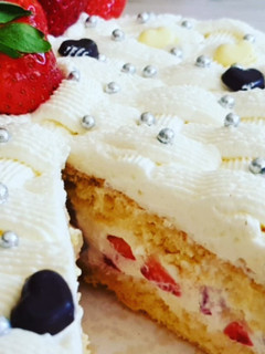 Una foto de Torta (pastel) de fresa