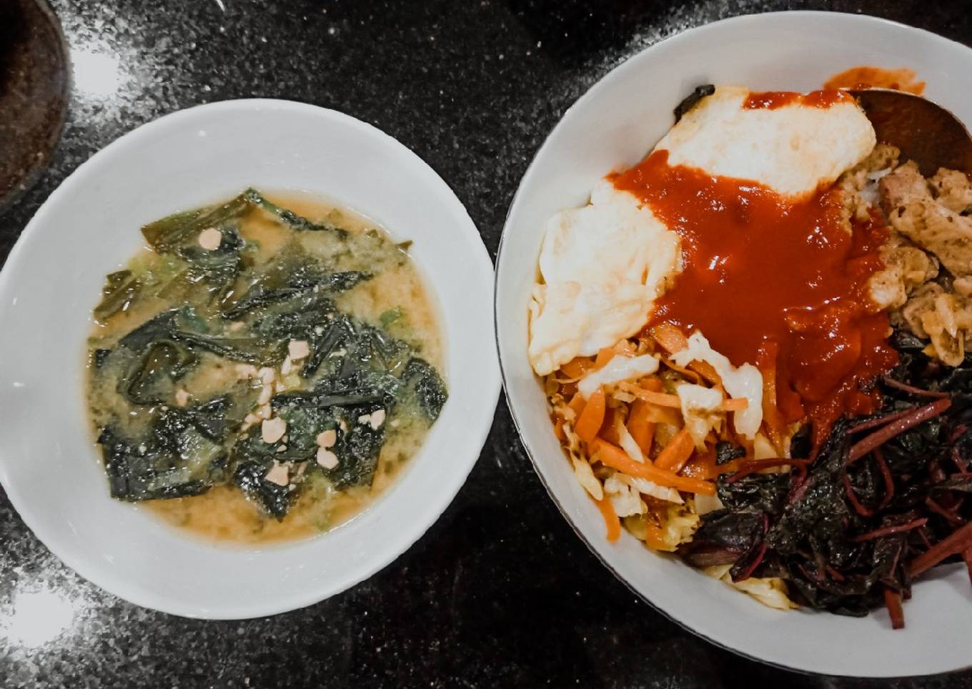 Bibimbap + Korean Style Miso Soup