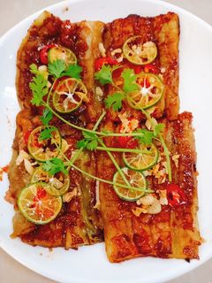 Hình của món Cà tím chiên (lươn chay).