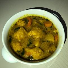A picture of Vegetable dumplings soup 🍜.