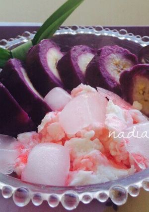 Foto resep Es Pisang Ungu