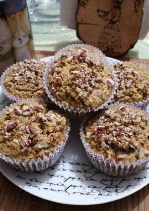 Una foto de Muffin de zanahoria y avena