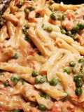Pasta, piselli e Salmone