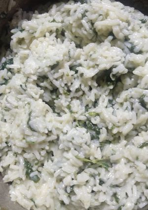 Una foto de Risotto de espinacas