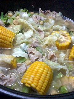 A picture of Cabbage And Corn Cob Soup.