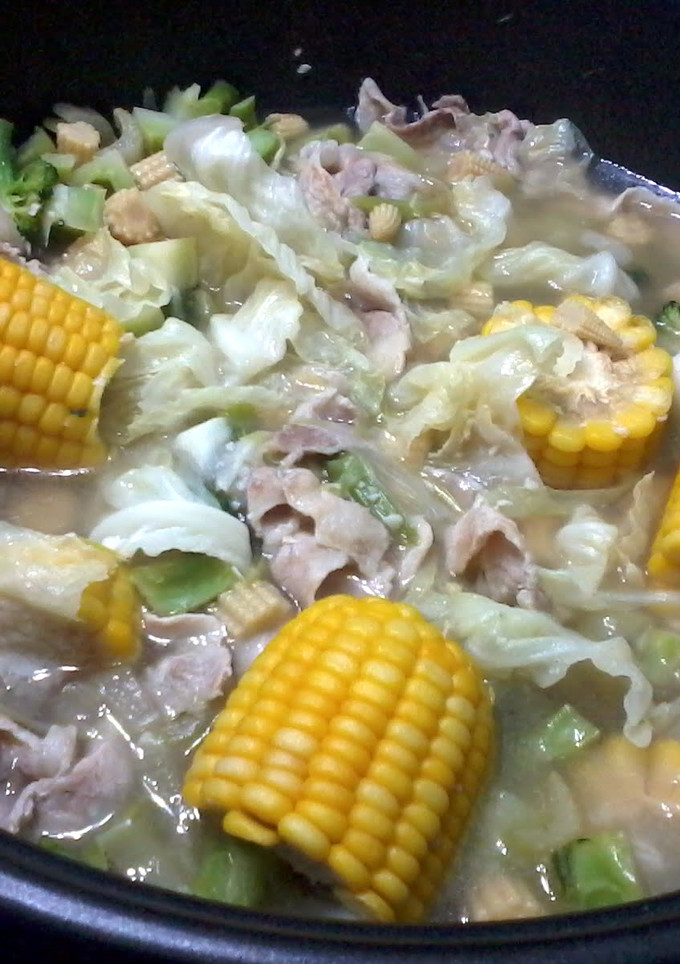 A picture of Cabbage And Corn Cob Soup.