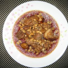 A picture of Peanut Ham Hock Stew.