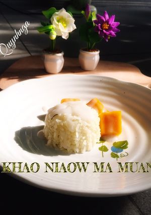 Hình của món Xôi xoài thái lan (KHAO NIAOW MA MUANG).