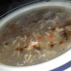 A picture of Chicken corn soup.