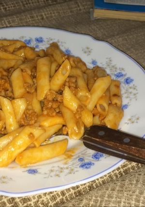 Una foto de Macarrones con carne