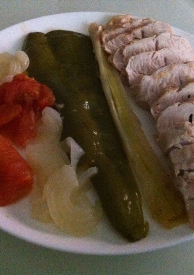 Una foto de Pechuga de pavo con verdura light