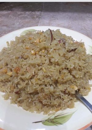 A picture of Gur walay meetha Chawal #cookpadApp ❤.