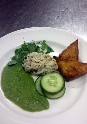 A picture of crab salad.