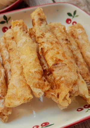 Hình của món Bánh tráng cuốn chiên giòn.