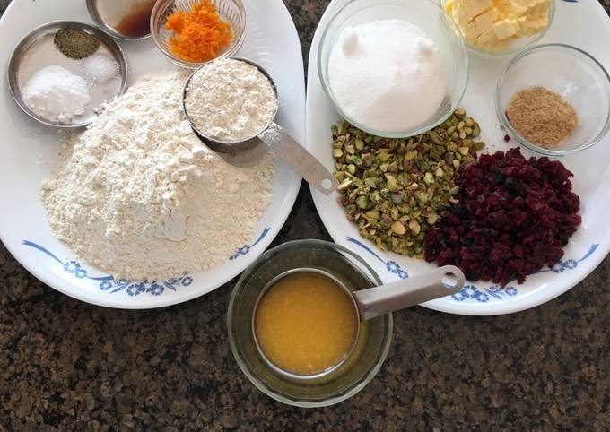 Recipe of Speedy Pistachio and cranberry biscotti