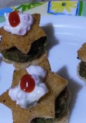 A picture of Spinach chana tikki mini burger.