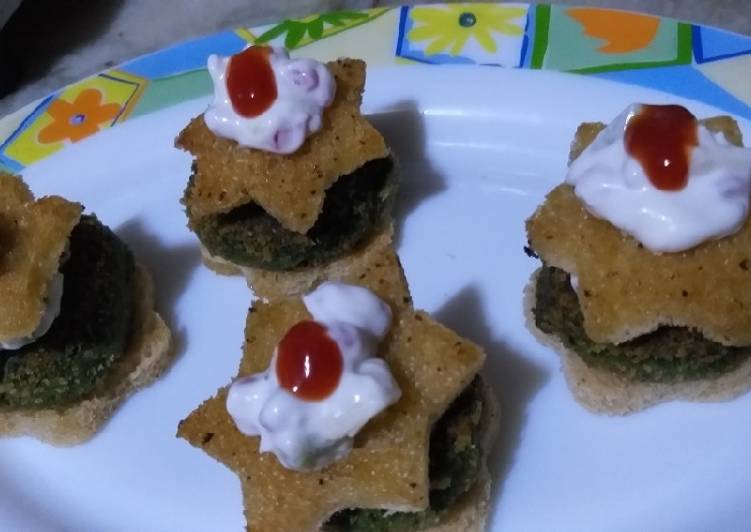 Spinach chana tikki mini burger