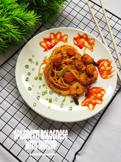 Foto resep Spaghetti Bolognese with Shirmp