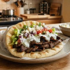A picture of Gyro in a Skillet.