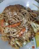 Verduras con espagueti