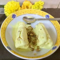 A picture of Roasted Walnuts-Saffron Kulfi.
